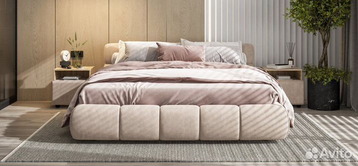 Кровать boss dream велюр Monolit латте