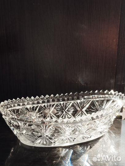 Хрустальная конфетница с крышкой СССР вазы