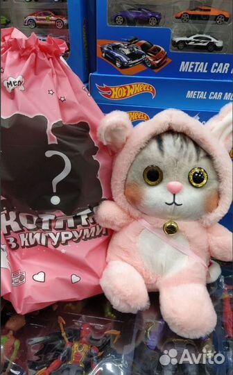 Мягкая игрушка котенок в кигуруми tik tok тренд