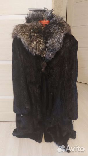 Шуба норковая с капюшоном 44 46