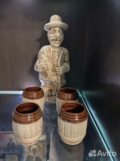 Подарочный набор штоф с рюмками рыбак