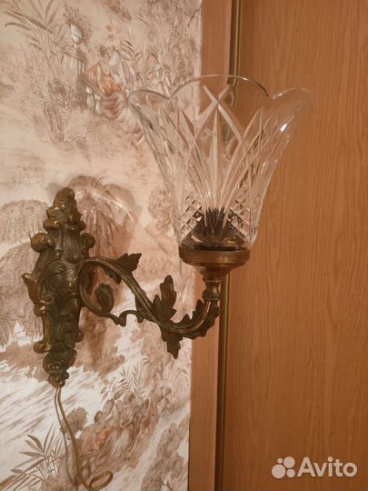 Настенный светильник бра бронза. Антиквариат