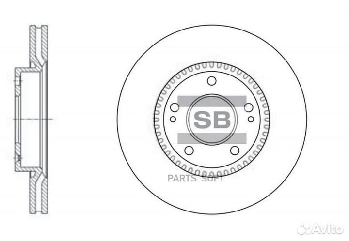 Sangsin brake SD1056 Торм.диск пер.вент. 5 отв