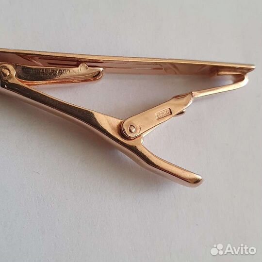 Позолоченный зажим для галстука флаг России