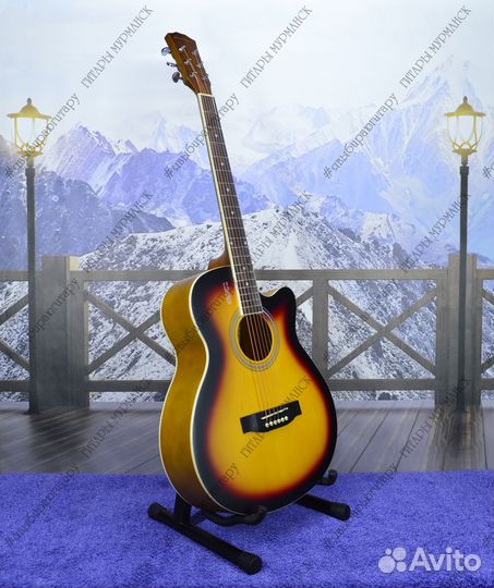 Акустическая гитара (новая) матовая, комплект