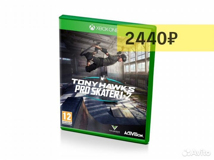 Tony Hawks Pro Skater 1+2, б/у, английский xboxone