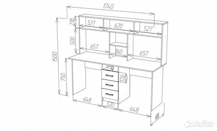 Стол компьютерный для двоих новый