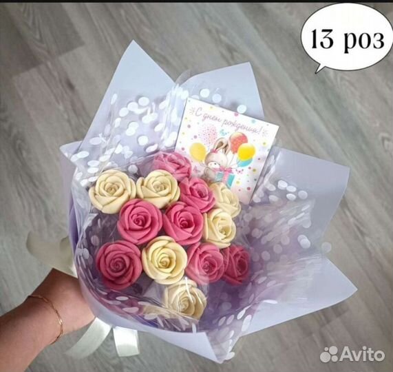 Розы из шоколада, шоколадный букет, цветы