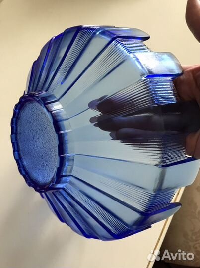 Ваза /фруктовница винтаж кобальтовое стекло 60