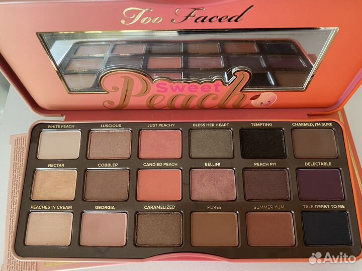 Палетка теней too faced peach