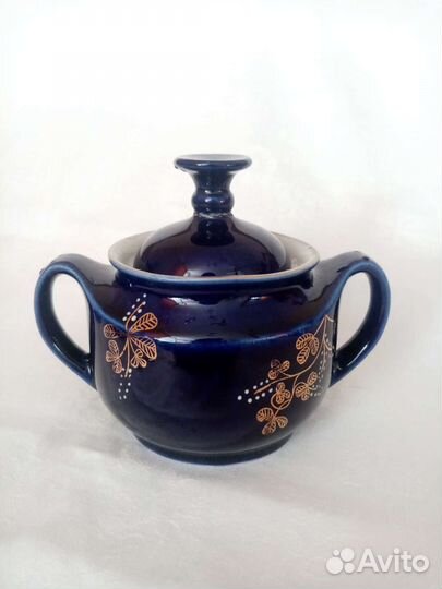 Посуда синий кобальт разная