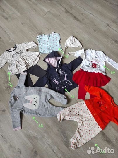 Детская одежда для девочек 68-74 весь комплект