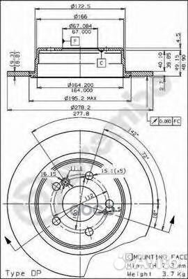 Диск тормозной Standard зад 08517810 Brembo