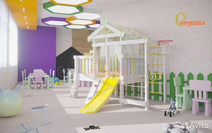 Игровой комплекс для дома меловая доска