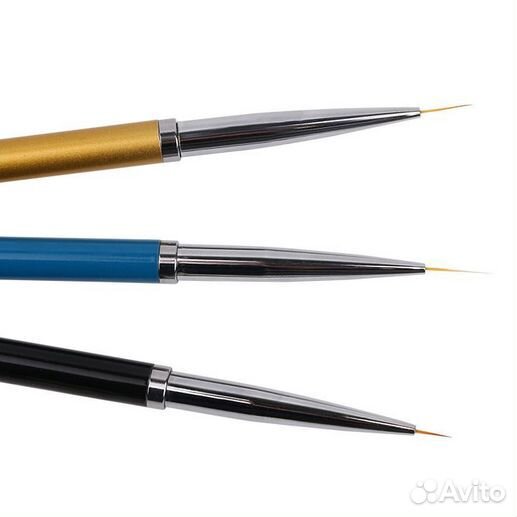 Набор кистей для дизайна ногтей, 3шт