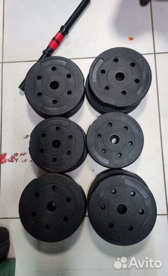 Штанга + гантели