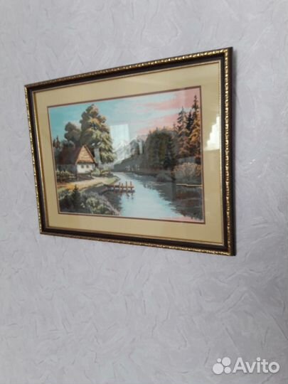 Картина ручной работы, вышивка крестиком