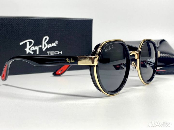 Очки Ray Ban Ferrari золотые