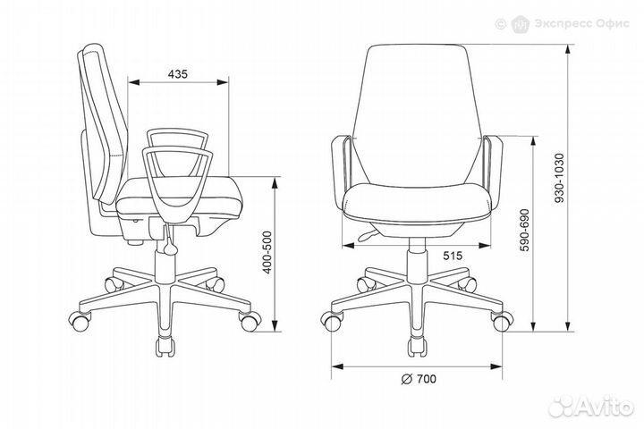 Кресло офисное Бюрократ CH-545/417-grey