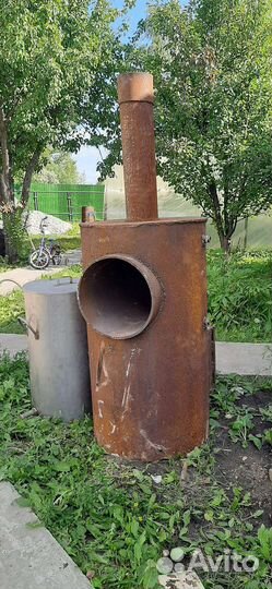 Печь дровяная для бани с баком бу