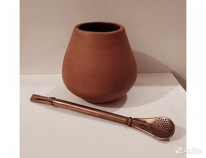 Калебас/калабас + бомбилья для чая мате