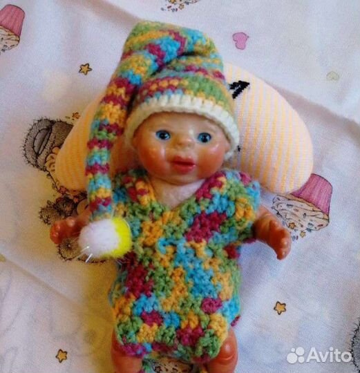 Пупс) мини реборн 14 см с одеждой