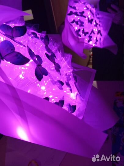 Букет из бабочек светящийся, светильник, ночник