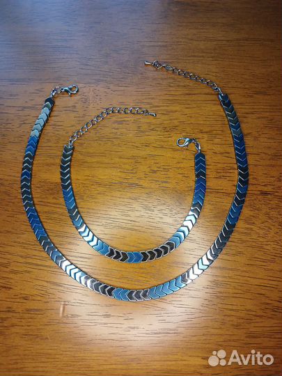 Чокер + браслет гематит