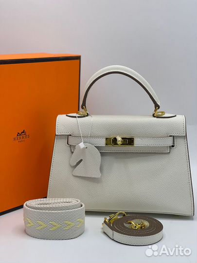 Сумка женская Hermes kelly 22 с широким ремнем