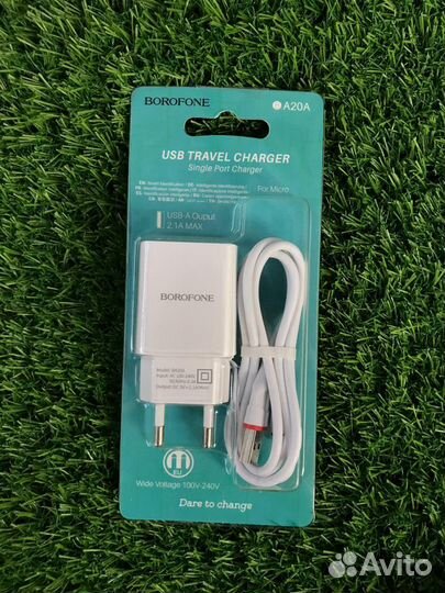 Зарядное устройство 2.1A + кабель microusb