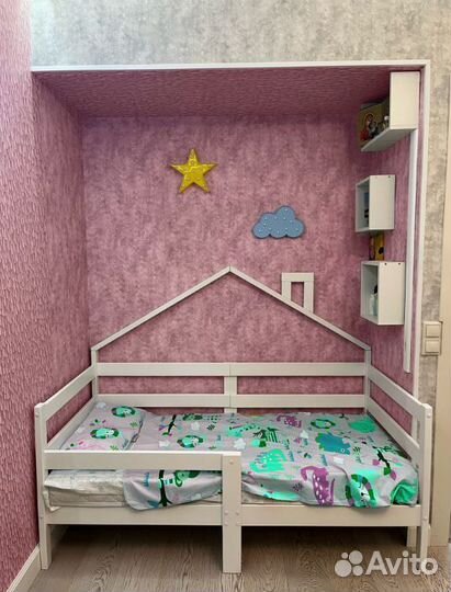 Кроватка с бортиком Терем Инк берёза от 2х лет