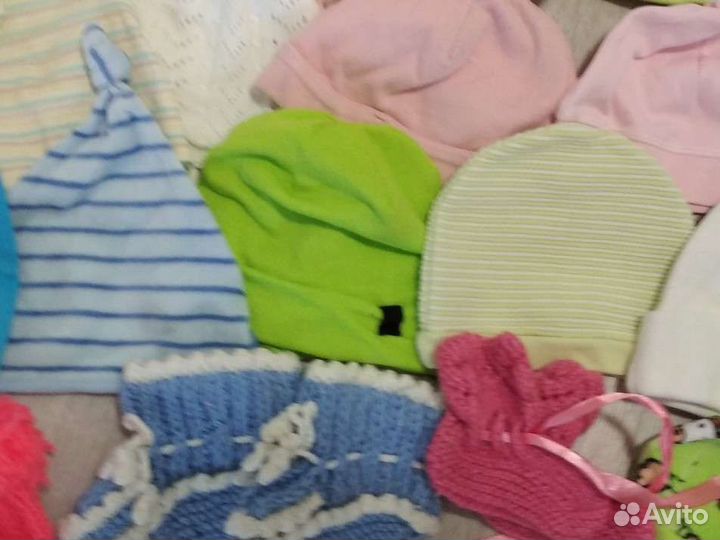 Шапочки для девочек и мальчиков.от 1 мес. до 3 л
