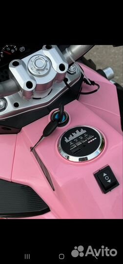 Детский электромотоцикл розовый