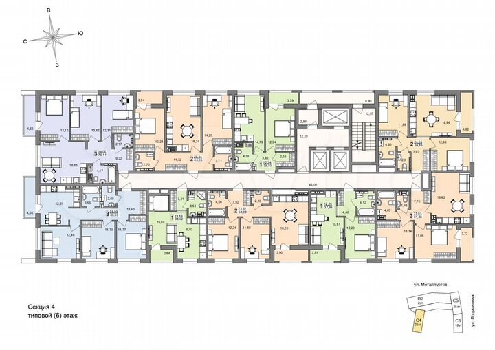 2-к. квартира, 58,1 м², 16/26 эт.