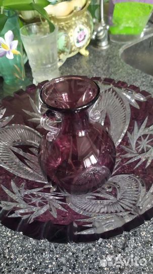 Старинная вазочка марганец