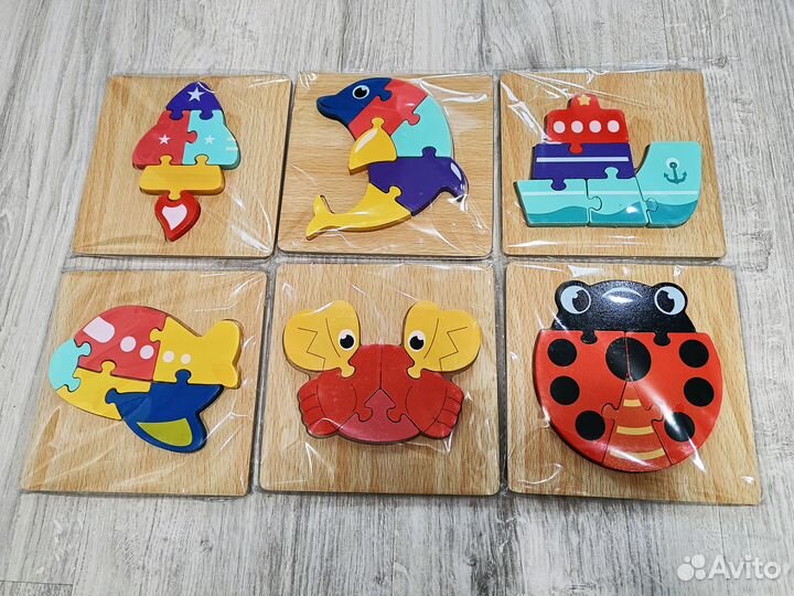 Деревянные детские игрушки пазлы