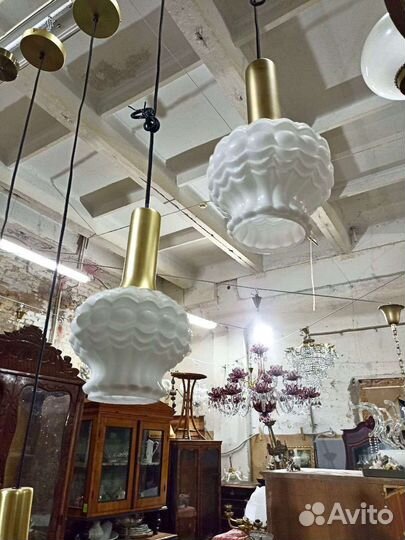 Старинные парные плафоны-подвесы, 1950х