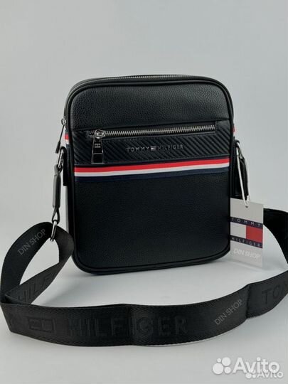 Сумка мужская Tommy Hilfiger через плечо кожаная