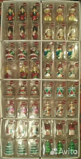 Игрушки на ёлку, стекло, набор 48шт