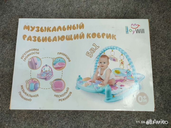 Детский развивающий музыкальный коврик с пианино