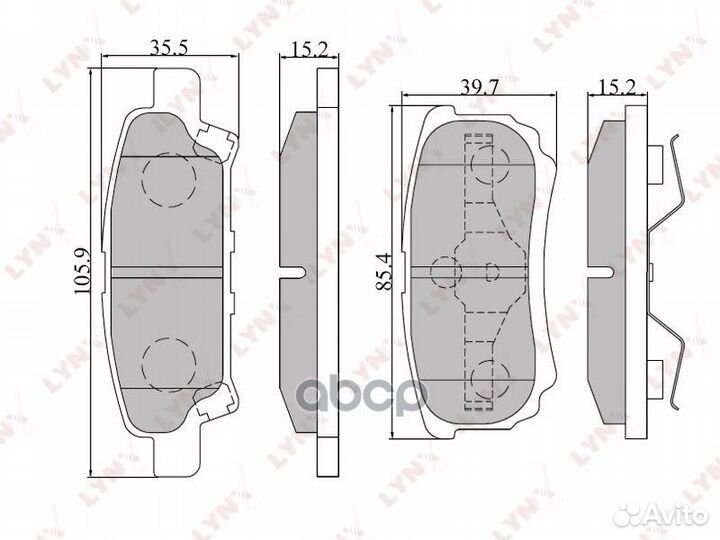 Колодки тормозные дисковые зад BD5505 lynxauto