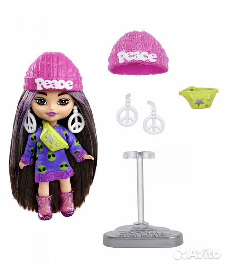 Barbie Кукла Экстра Мини Минис в шапке и кепке