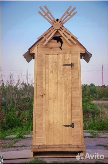 Дачный туалет деревянный BLU782