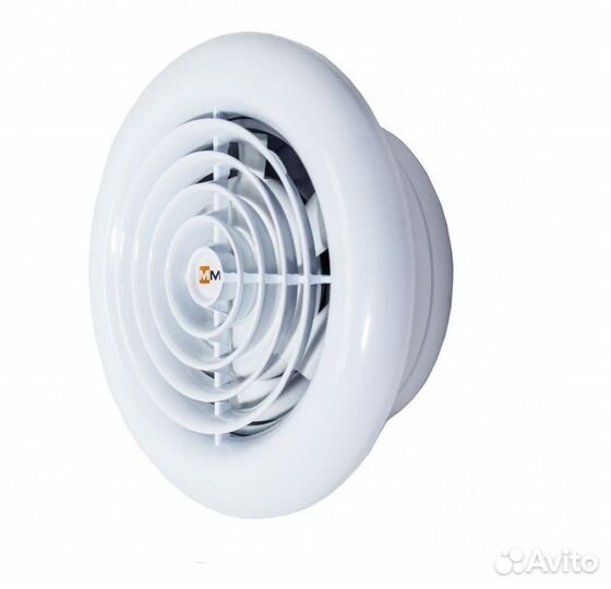 Круглый белый вытяжной вентилятор с обратным клапа
