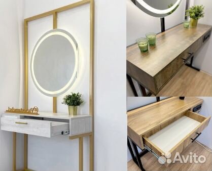 Зеркало гримерное лофт с LED подсветкой