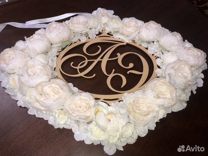 Сваденое украшение на машину буквами аэ