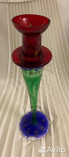 Подсвечник стекло/ ручная роспись/ Нидерланды