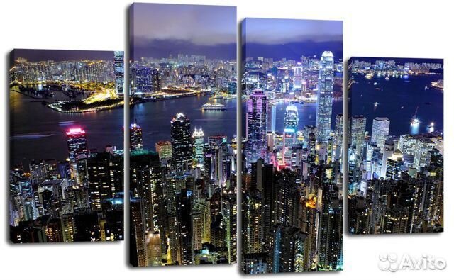 Модульные картины на холсте из 4 частей 120*80 см