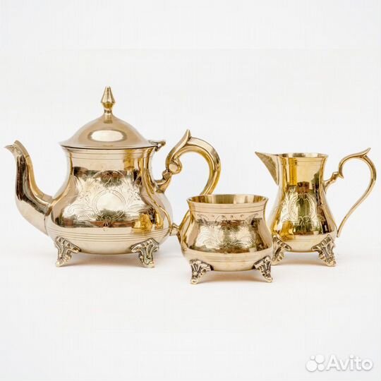 Шикарный антикварный чайный кофейный сервиз