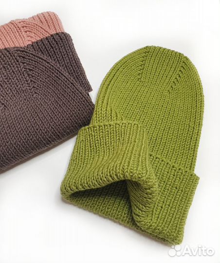 Шапка женская вязаная из мериноса